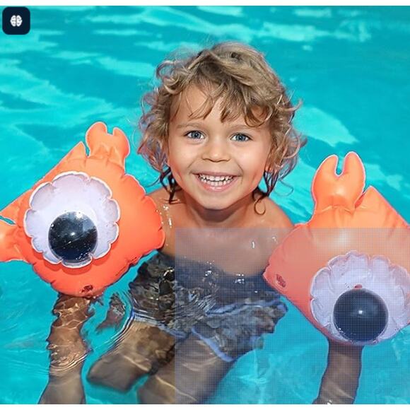 SUNNYLiFE Orange Color Inflatable Buddy Float Bands Sonny The Sea Creature Crab - Picture 2 of 8